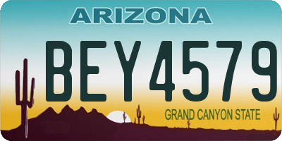 AZ license plate BEY4579