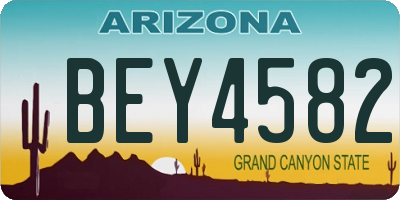 AZ license plate BEY4582