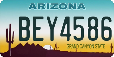AZ license plate BEY4586