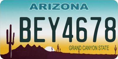 AZ license plate BEY4678