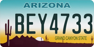 AZ license plate BEY4733