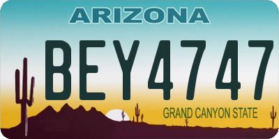 AZ license plate BEY4747