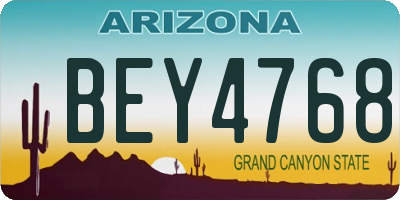 AZ license plate BEY4768