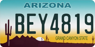 AZ license plate BEY4819