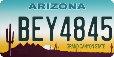 AZ license plate BEY4845