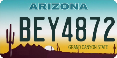 AZ license plate BEY4872