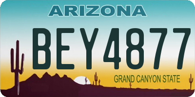 AZ license plate BEY4877