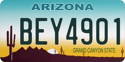 AZ license plate BEY4901