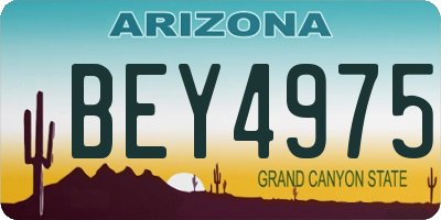 AZ license plate BEY4975