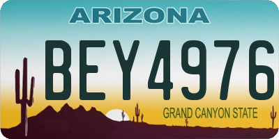 AZ license plate BEY4976