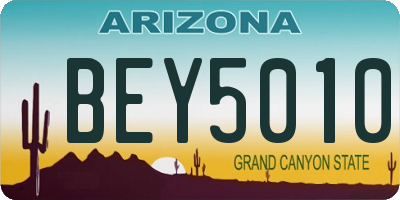 AZ license plate BEY5010