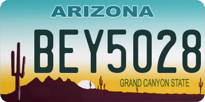 AZ license plate BEY5028