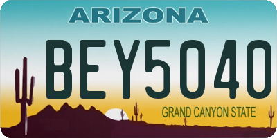 AZ license plate BEY5040