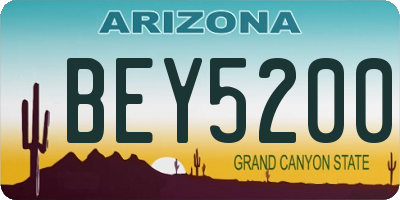 AZ license plate BEY5200