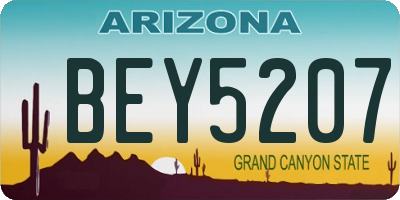 AZ license plate BEY5207