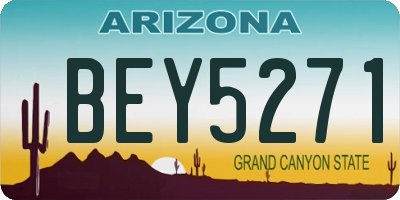 AZ license plate BEY5271