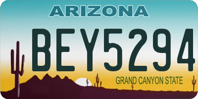 AZ license plate BEY5294