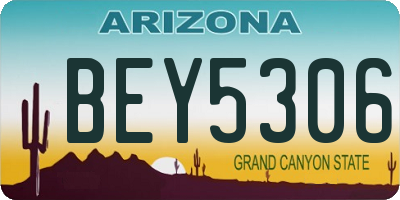 AZ license plate BEY5306