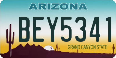 AZ license plate BEY5341