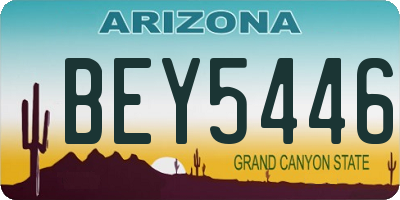 AZ license plate BEY5446