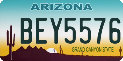 AZ license plate BEY5576