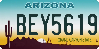 AZ license plate BEY5619