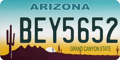 AZ license plate BEY5652