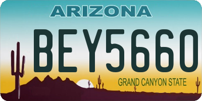 AZ license plate BEY5660