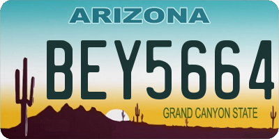 AZ license plate BEY5664