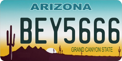 AZ license plate BEY5666
