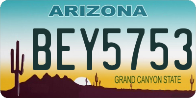 AZ license plate BEY5753