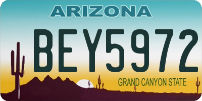 AZ license plate BEY5972