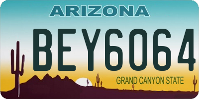 AZ license plate BEY6064