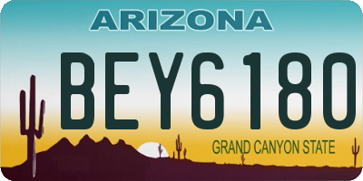 AZ license plate BEY6180