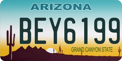 AZ license plate BEY6199
