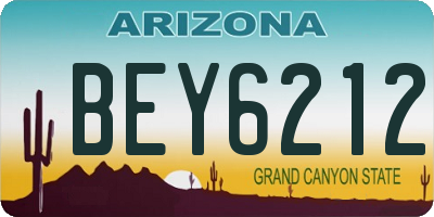 AZ license plate BEY6212