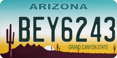 AZ license plate BEY6243