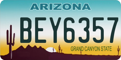 AZ license plate BEY6357