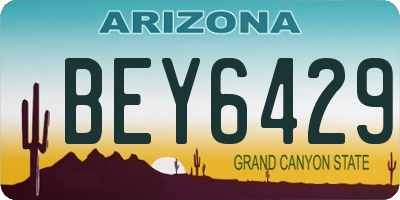 AZ license plate BEY6429