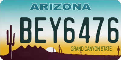 AZ license plate BEY6476
