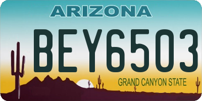 AZ license plate BEY6503