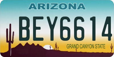 AZ license plate BEY6614