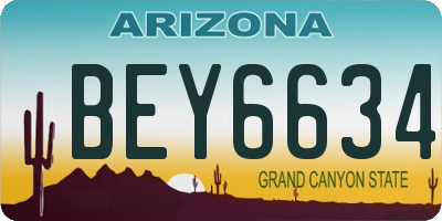 AZ license plate BEY6634