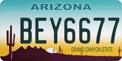 AZ license plate BEY6677