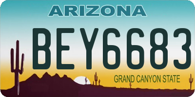 AZ license plate BEY6683
