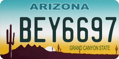 AZ license plate BEY6697