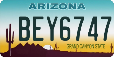 AZ license plate BEY6747