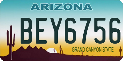 AZ license plate BEY6756