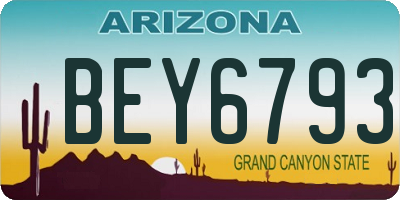 AZ license plate BEY6793