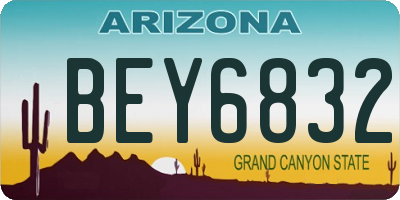 AZ license plate BEY6832